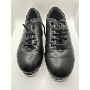Black Leather Tap Shoes Size 4.5M Dance Class Performance Stage Shoes